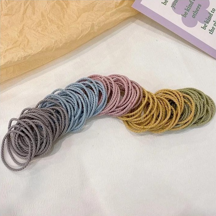 莫蘭迪螺紋彈力髮圈100入-細節圖8