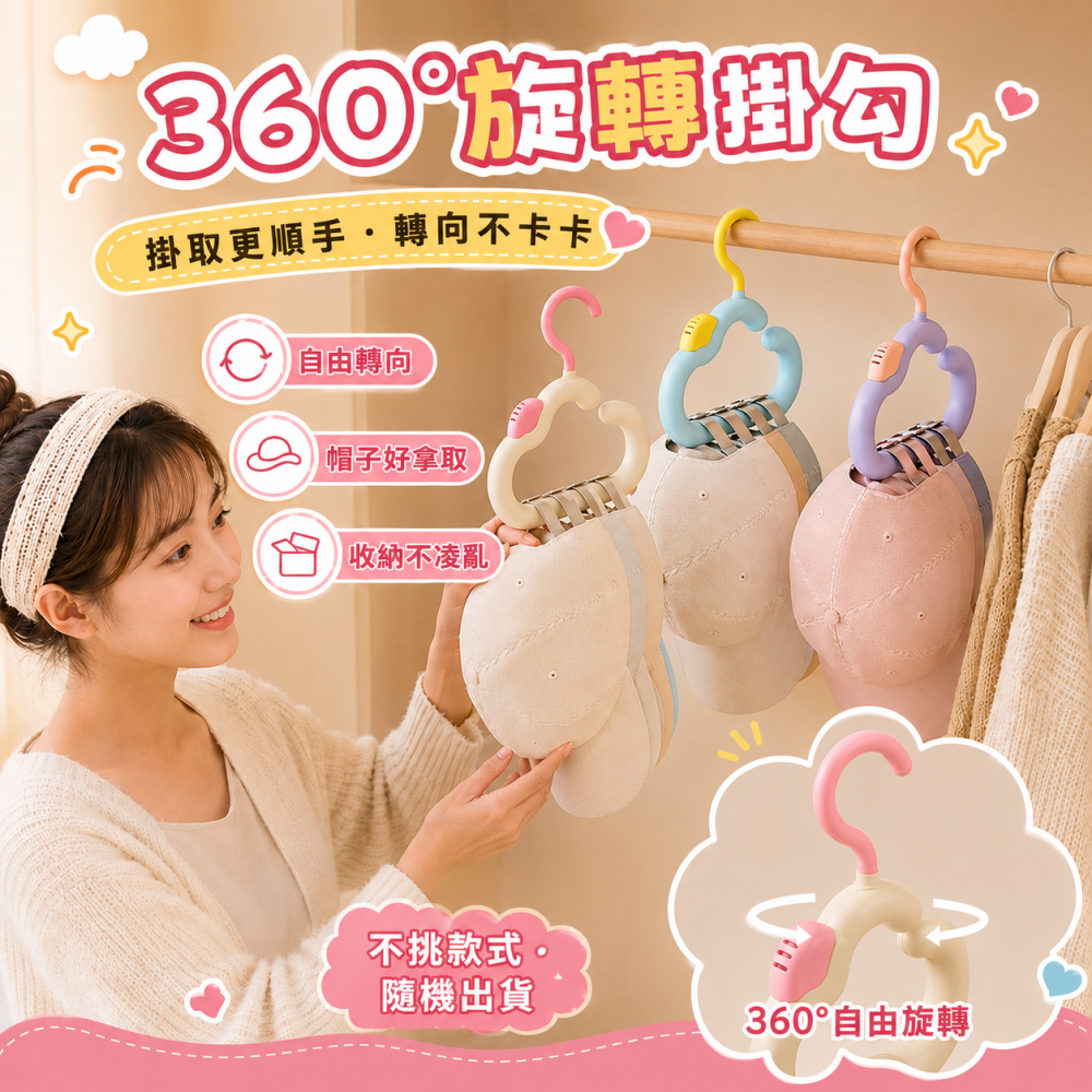 雲朵香薰旋轉收納掛勾-細節圖3