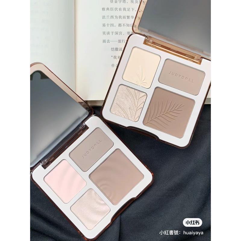 【在台現貨，當日寄出 】Judydoll橘朵高光修容一體盤 綜合盤 啞光陰影鼻影珠光提亮立體感-細節圖2