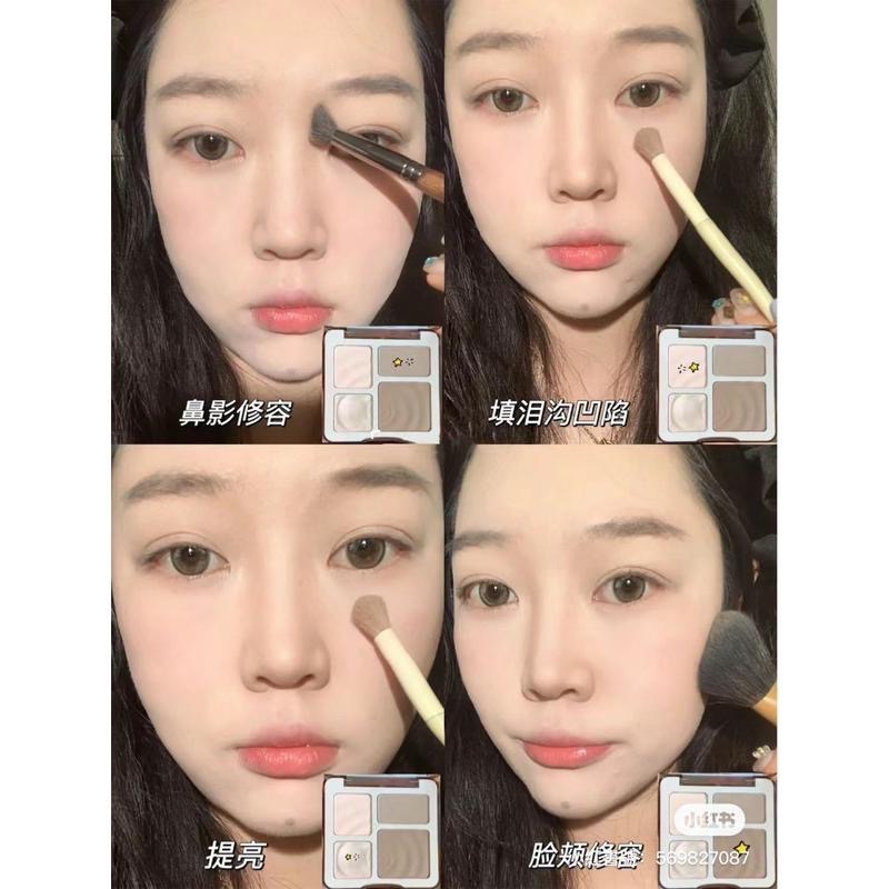 【在台現貨，當日寄出 】Judydoll橘朵高光修容一體盤 綜合盤 啞光陰影鼻影珠光提亮立體感-細節圖6