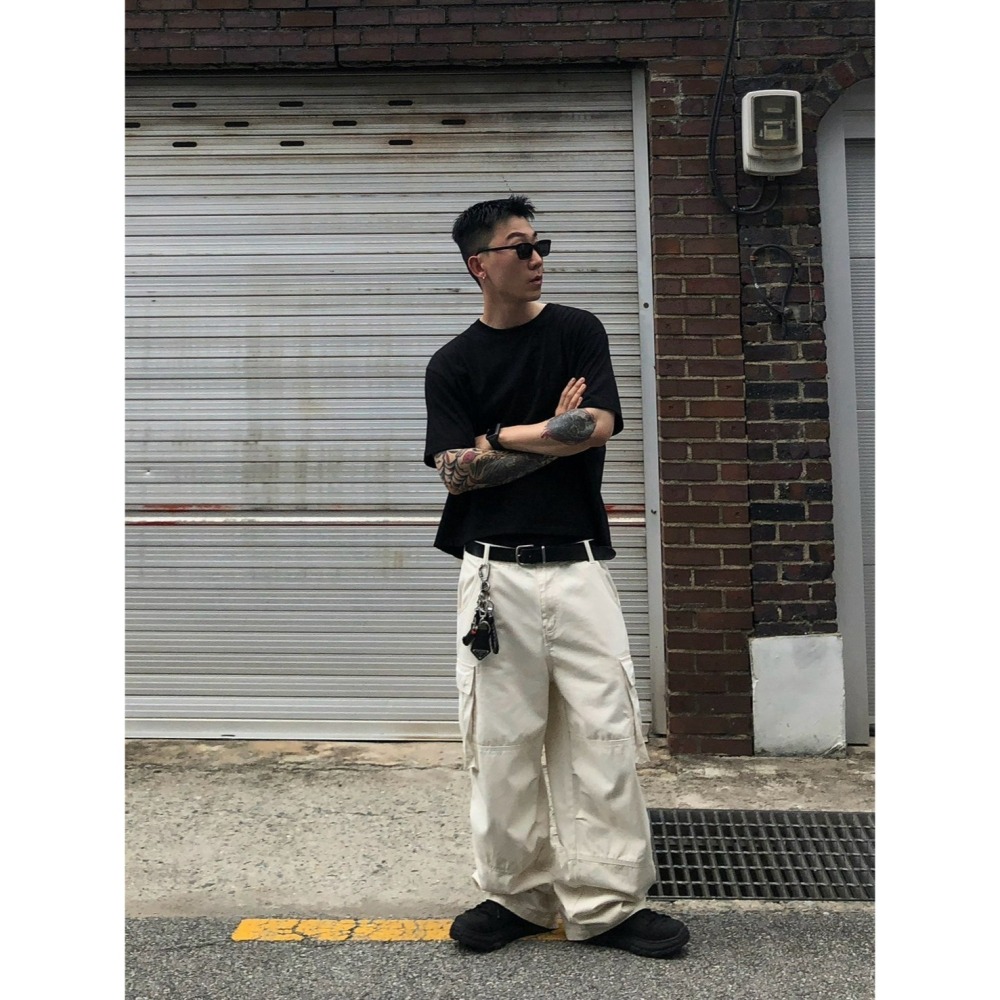 『Venn』寬短素面短袖Tee－2025SS 現貨 純棉 Boxy版型 拉長身高比例 大長腿 修飾身形-細節圖7