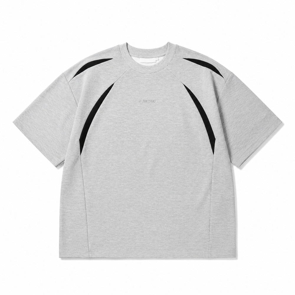 『Venn』26029_運動風對稱弧線拼接短T－2026SS『預購』-細節圖8
