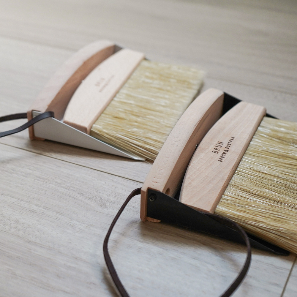 【日本品牌CREER】BRUN復古小掃把畚箕組/桌面清潔/鍵盤清潔刷/小刷子-細節圖6