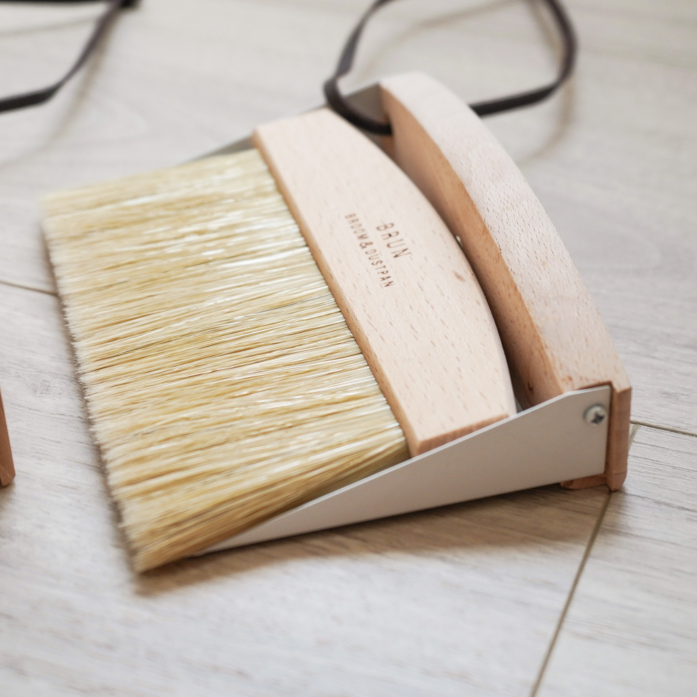 【日本品牌CREER】BRUN復古小掃把畚箕組/桌面清潔/鍵盤清潔刷/小刷子-細節圖8