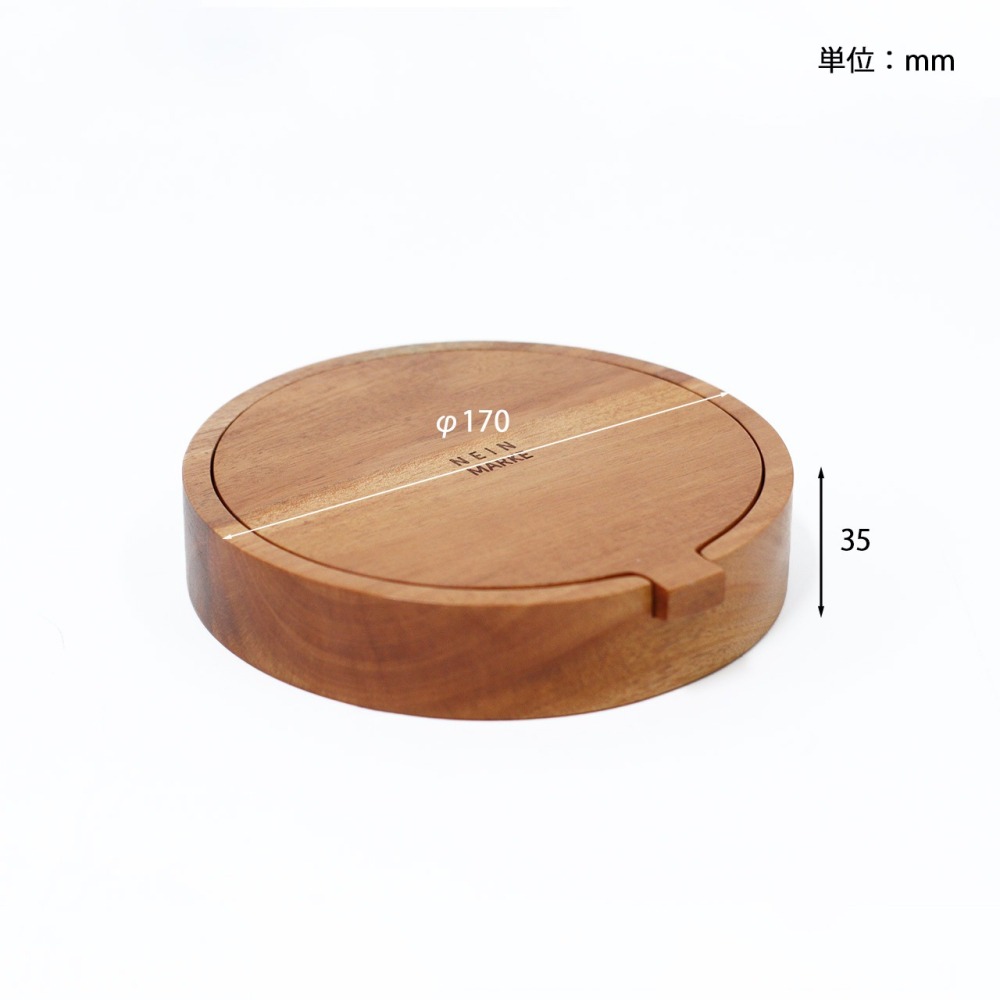 【日本CREER】NEIN MARKE/桃花心木圓形鏡盒/化妝鏡/飾品收納/實木/擺攤/市集道具-細節圖3