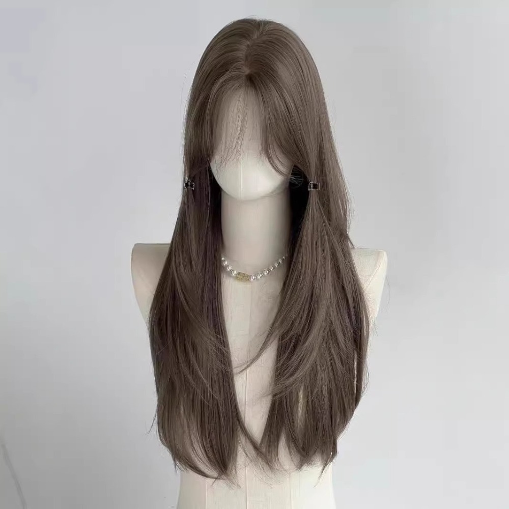 【現貨2】黑色 深淺棕 咖啡 亞麻灰棕色 冷棕色 蜜茶亞麻棕色 奶茶棕色 黑茶系列假髮🤎黑色假髮 歐美假髮日常自然假髮-規格圖8