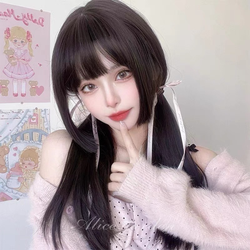 【現貨2】黑色 深淺棕 咖啡 亞麻灰棕色 冷棕色 蜜茶亞麻棕色 奶茶棕色 黑茶系列假髮🤎黑色假髮 歐美假髮日常自然假髮-規格圖8