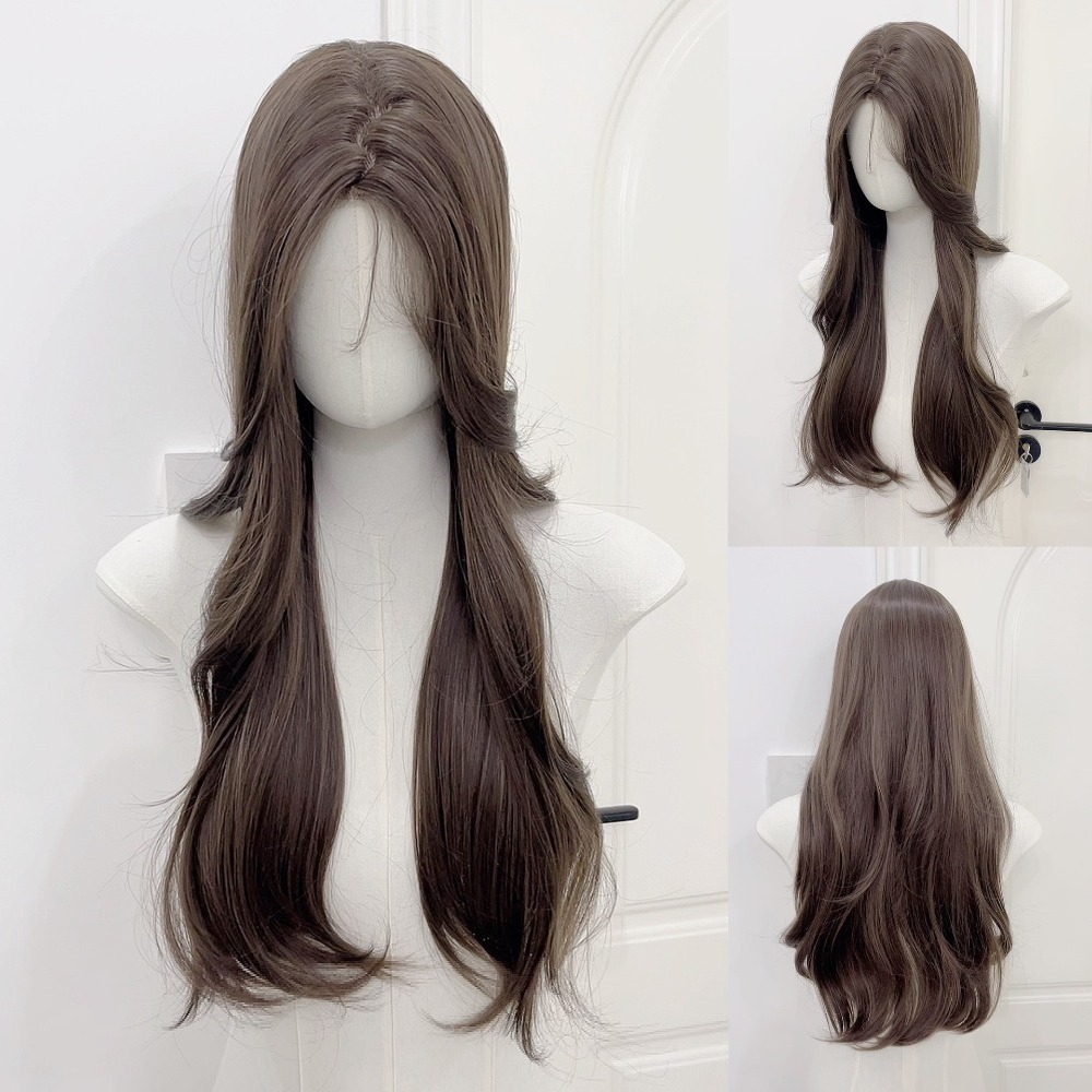 【現貨2】黑色 深淺棕 咖啡 亞麻灰棕色 冷棕色 蜜茶亞麻棕色 奶茶棕色 黑茶系列假髮🤎黑色假髮 歐美假髮日常自然假髮-規格圖8