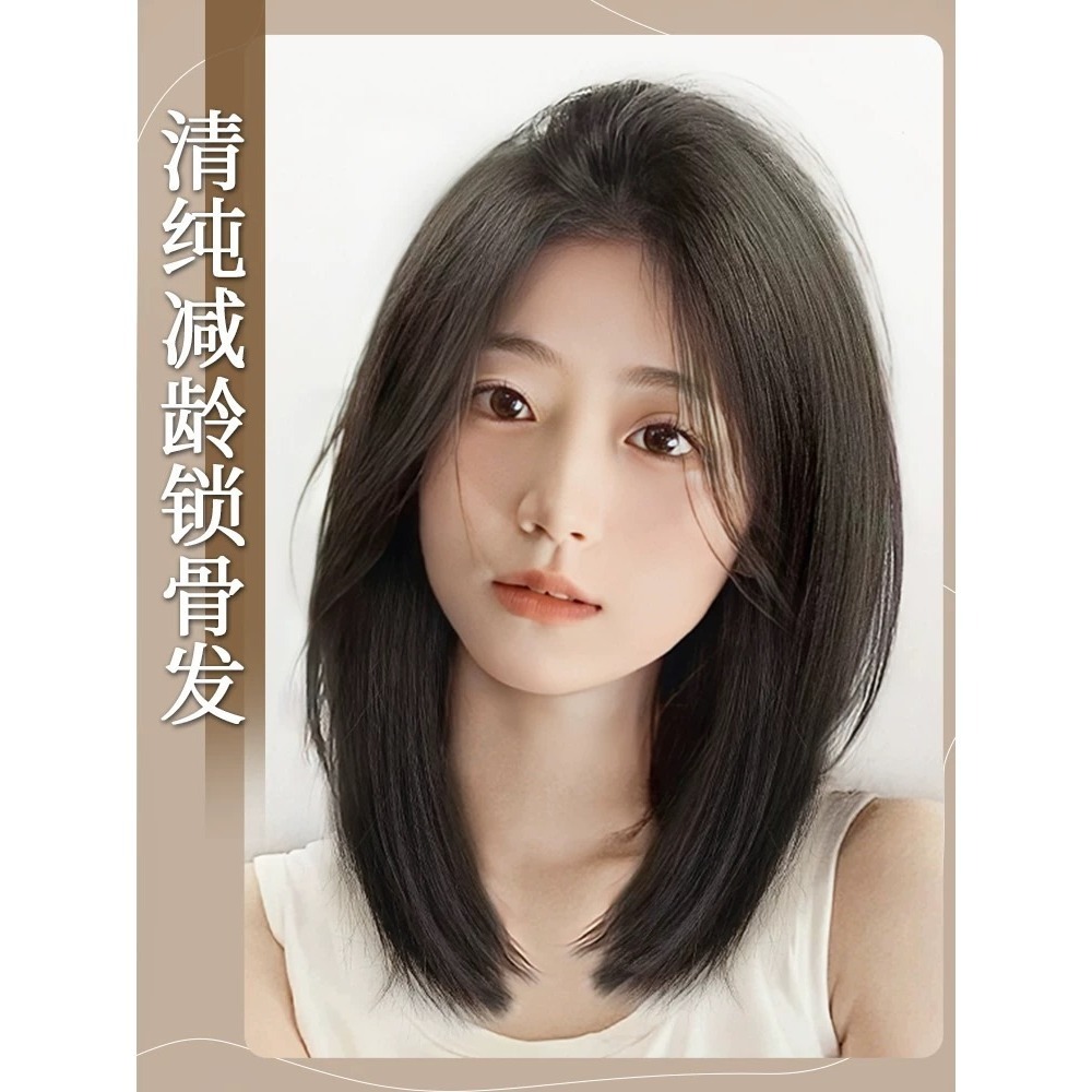 【現貨2】黑色 深淺棕 咖啡 亞麻灰棕色 冷棕色 蜜茶亞麻棕色 奶茶棕色 黑茶系列假髮🤎黑色假髮 歐美假髮日常自然假髮-規格圖8