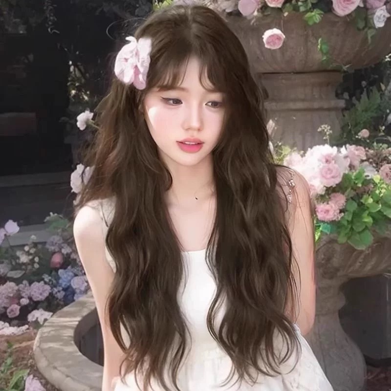 《花渺》几字前額蕾絲水波紋 黑棕60cm