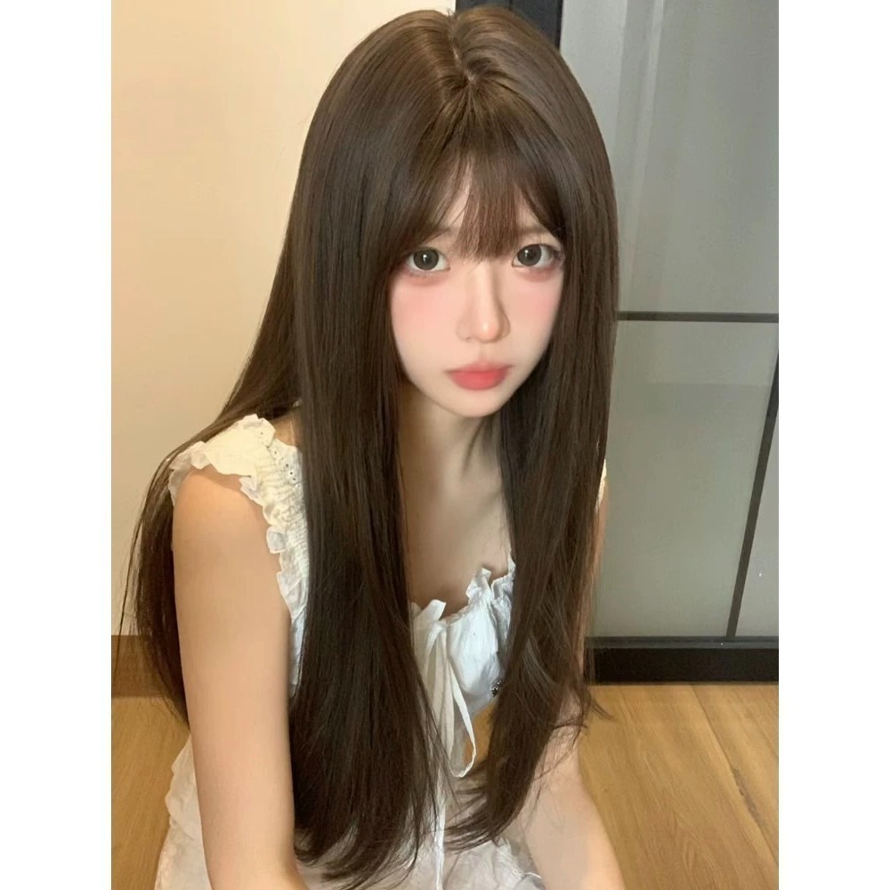 【現貨2】黑色 深淺棕 咖啡 亞麻灰棕色 冷棕色 蜜茶亞麻棕色 奶茶棕色 黑茶系列假髮🤎黑色假髮 歐美假髮日常自然假髮-規格圖8