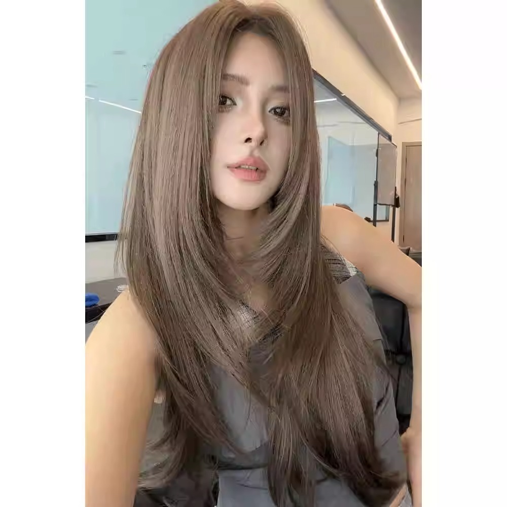 《鈴》高層次前額蛋白蕾絲 榛果灰60cm