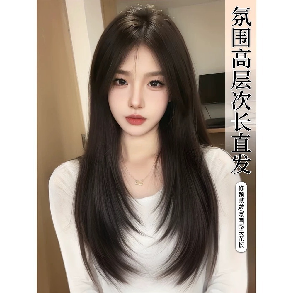 【現貨3】黑色 深淺棕 咖啡 亞麻灰棕色 冷棕色 蜜茶亞麻棕色 奶茶棕色 黑茶系列🤎黑長直 日常假髮cos假髮日系假髮-規格圖8