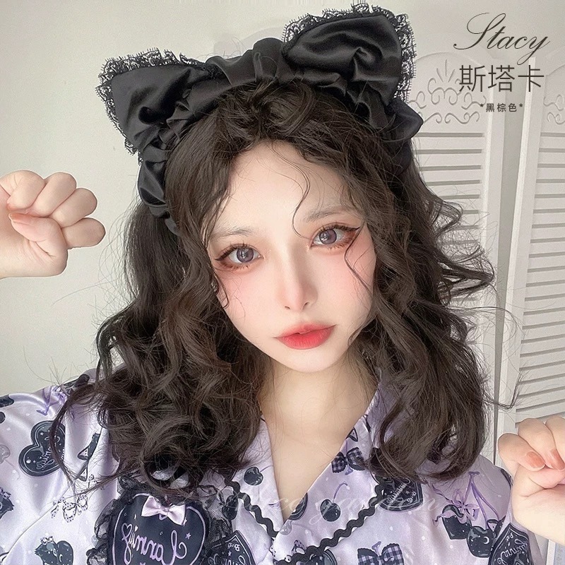 《斯塔卡》黑棕色 羊毛捲 40cm+-