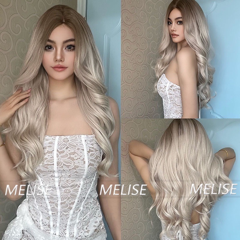 《蒂安》米棕白漸變 中分大波浪 60cm