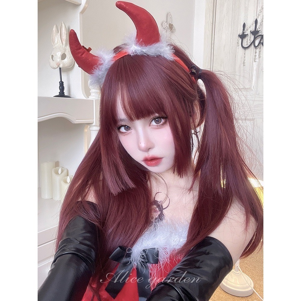 《珍妮》酒紅色公主切直髮 60cm+-