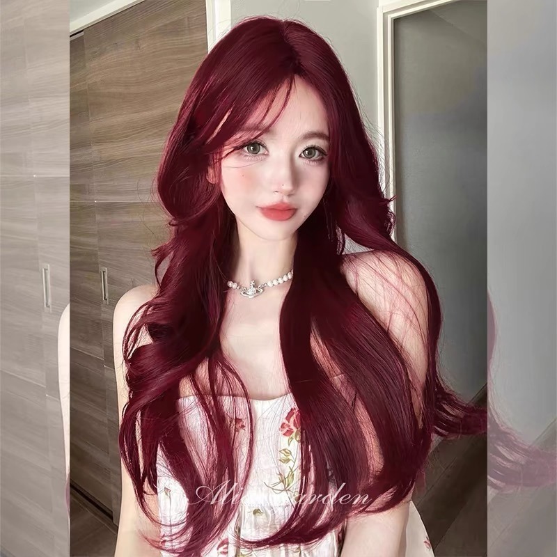 【現貨1】紅色 酒紅色 玫瑰紅色 紅黑色 赤紅色 勃艮第紅 亮紅系列假髮♥️捲髮 直髮 短髮酒紅色假髮紅皇后假髮赤髮假髮-規格圖3