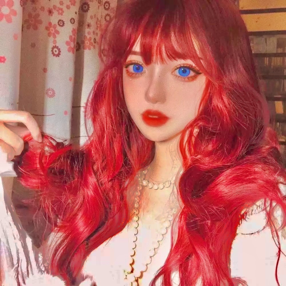 【現貨1】紅色 酒紅色 玫瑰紅色 紅黑色 赤紅色 勃艮第紅 亮紅系列假髮♥️捲髮 直髮 短髮酒紅色假髮紅皇后假髮赤髮假髮-規格圖3