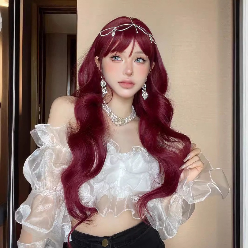 《憂欣禮》玫瑰紅 公主捲髮 80cm+-