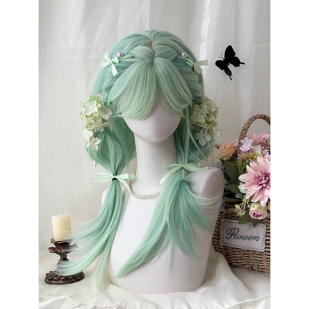 《薄荷曼波》蛋白絲 薄荷奶綠直髮60cm