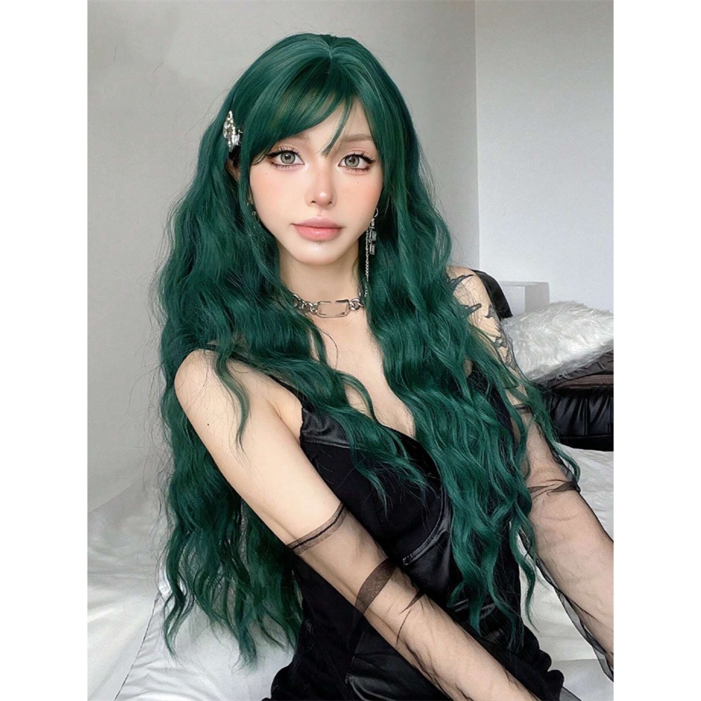 《墨墨》暗綠大波浪 66cm+-