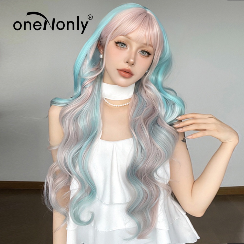 《墨爾》藍挑粉色大捲70cm