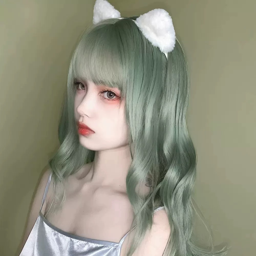 《麗果》牛油果綠 波浪捲 50cm+-