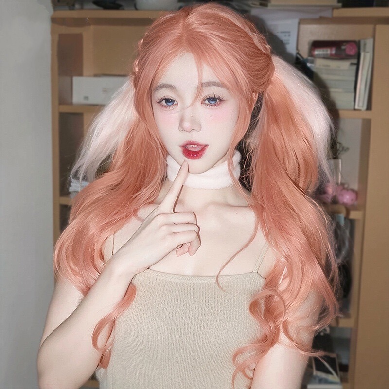 【現貨1】橘色 橘紅 黑橘 橘粉 桔色 橘棕茶 柑桔金橘系列假髮🤎長捲髮 直髮 短髮 橘色假髮 萬聖節假髮 cos假髮-規格圖2