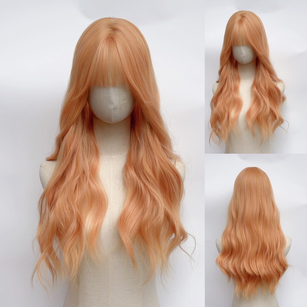 《嘉莉兒》S髮縫 日落橙水波紋60cm