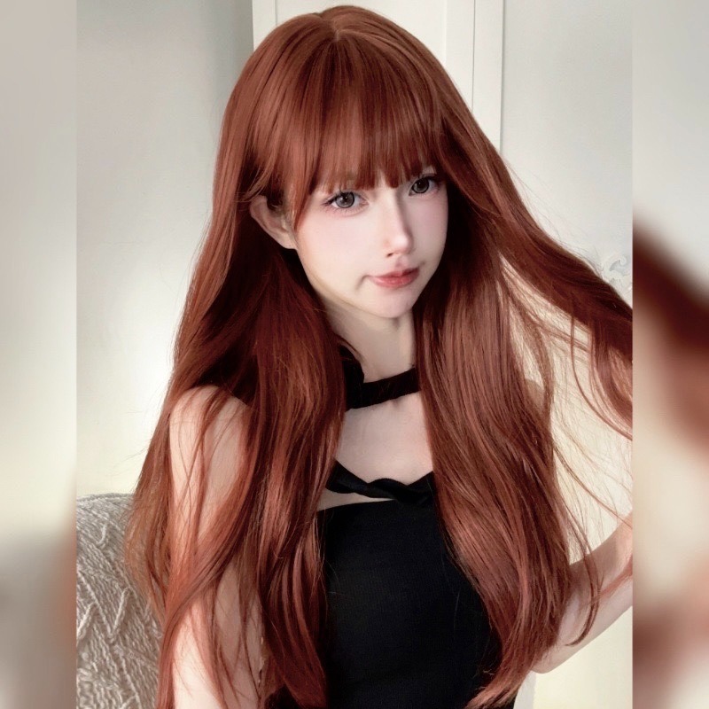 【現貨1】橘色 橘紅 黑橘 橘粉 桔色 橘棕茶 柑桔金橘系列假髮🤎長捲髮 直髮 短髮 橘色假髮 萬聖節假髮 cos假髮-規格圖2