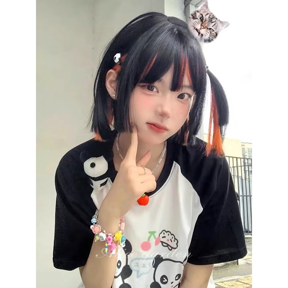 【現貨1】橘色 橘紅 黑橘 橘粉 桔色 橘棕茶 柑桔金橘系列假髮🤎長捲髮 直髮 短髮 橘色假髮 萬聖節假髮 cos假髮-規格圖2