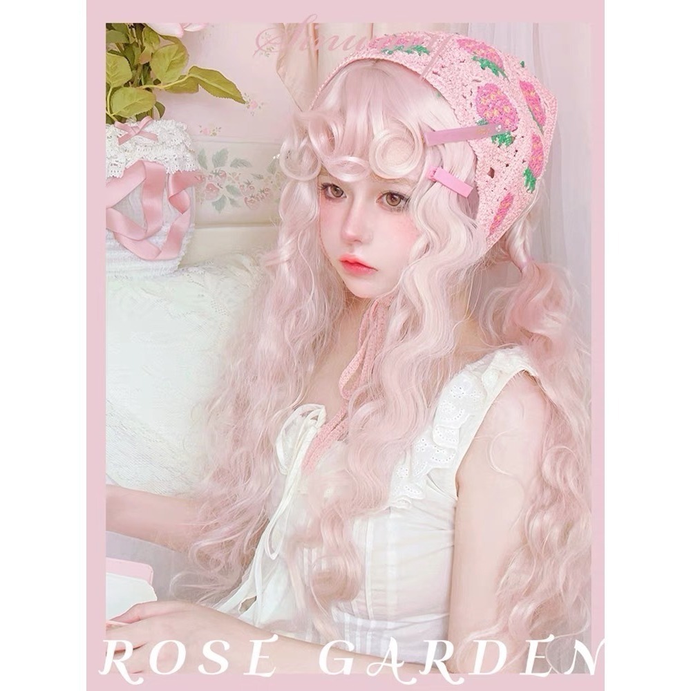 《玫瑰園》淺粉色羊毛捲✨62cm+-