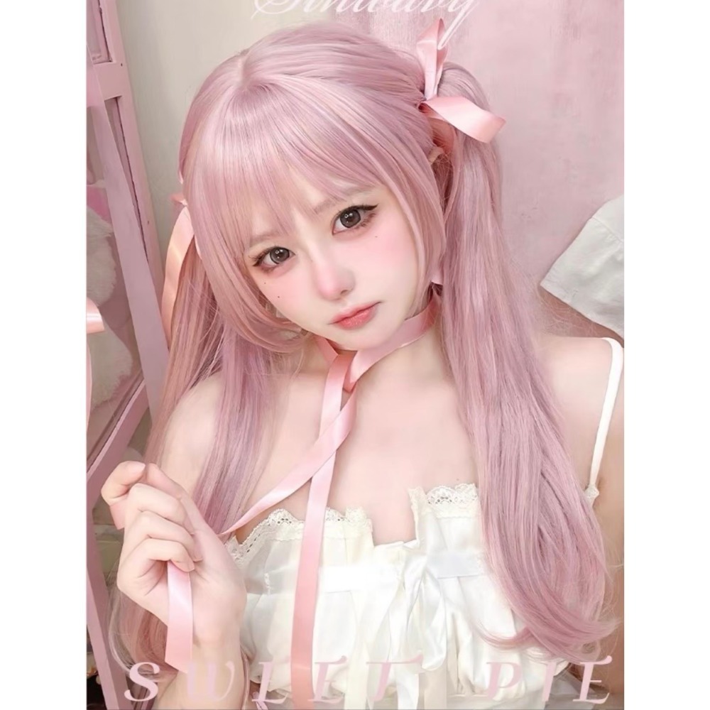 甜心派 甜粉紫色bobo+雙馬尾45cm