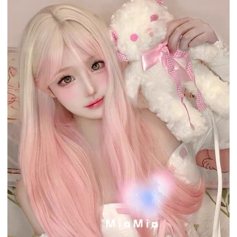 《櫻花》🌸粉瀏海染米白⚫️60cm+-