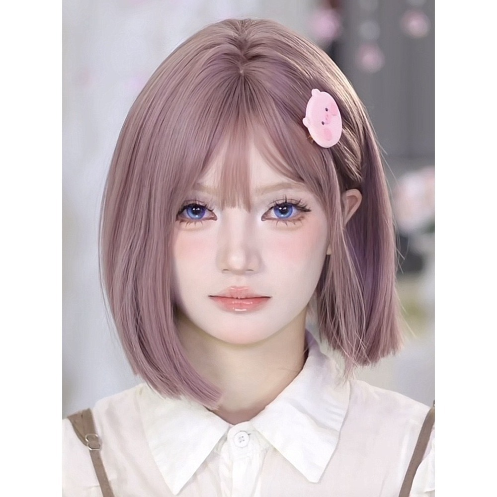 薄藤色 S髮縫 BoBo內彎短髮30cm