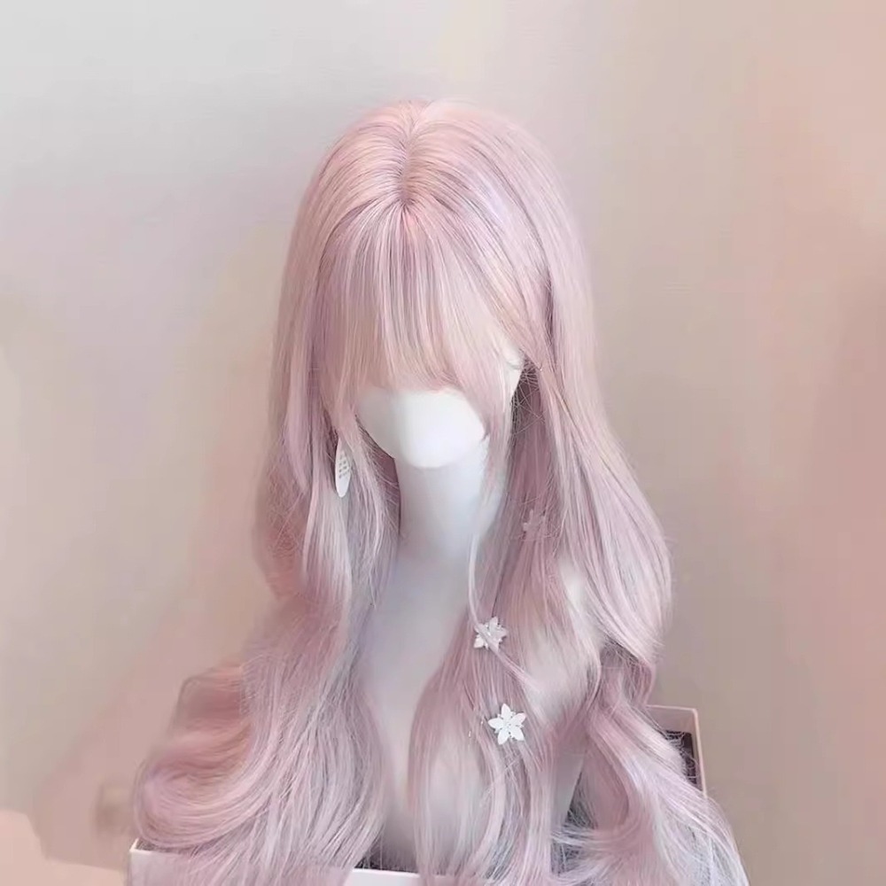 《日暮粉》蛋白絲S髮縫 霧感粉金60cm