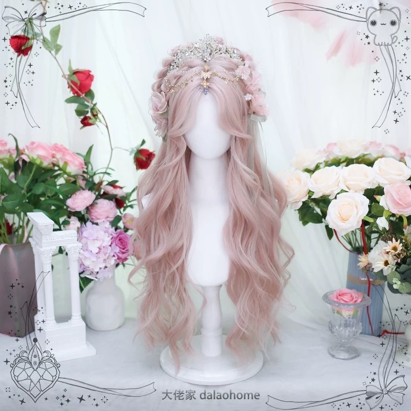 《蒂》中分八字劉海 香芋粉 大捲70cm