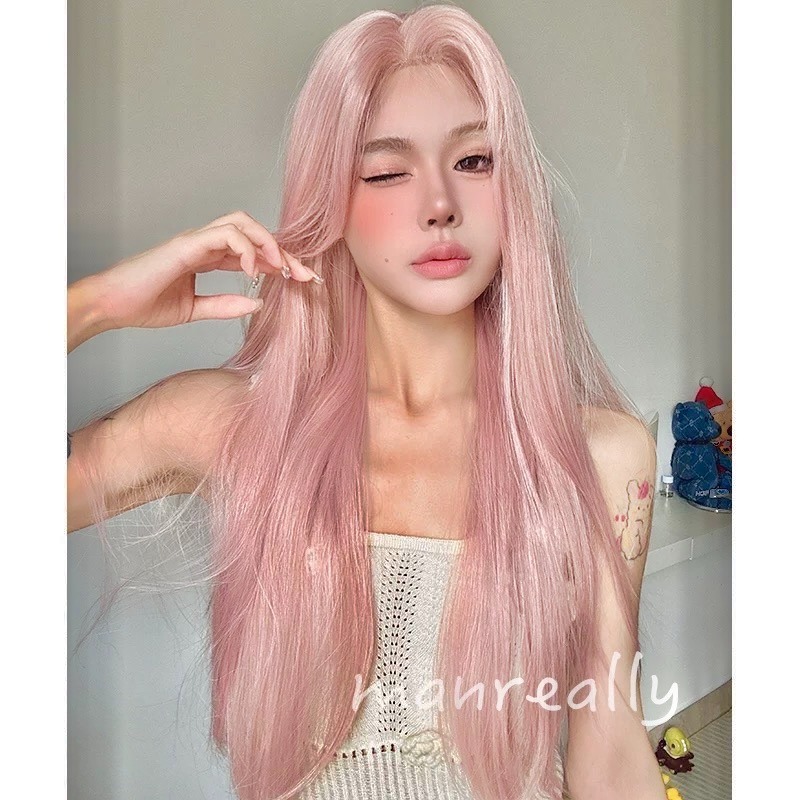 《蜜糖》前額蛋白蕾絲 玫瑰金挑粉65cm