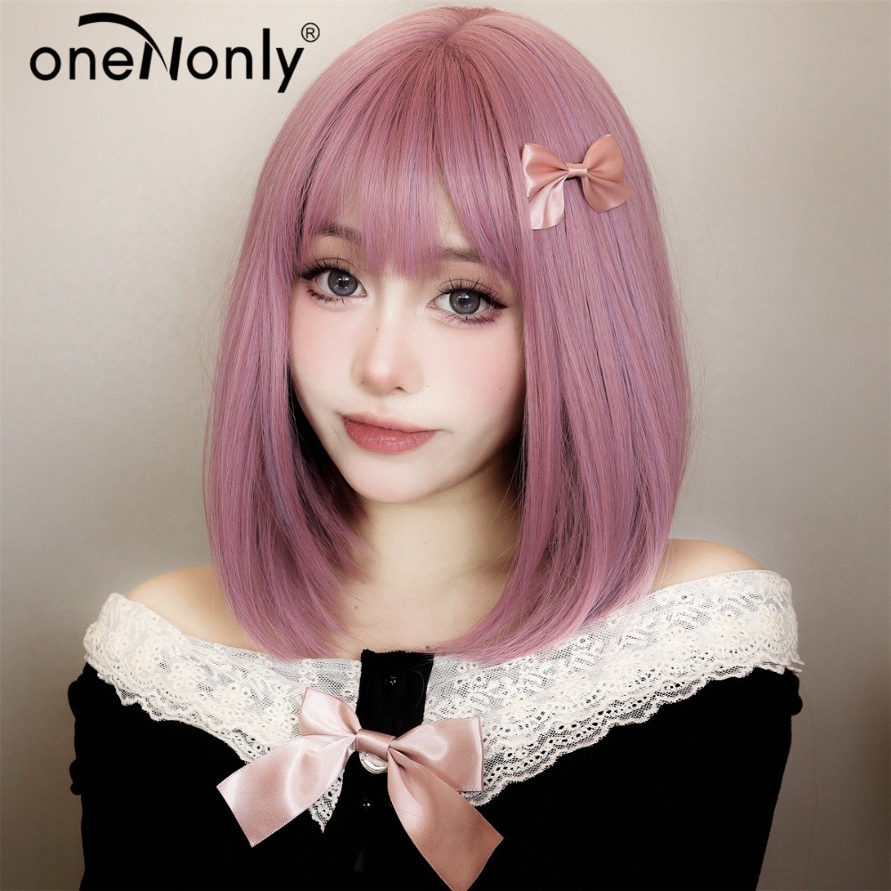 【現貨2】櫻花粉色 桃粉色 粉紅色 淺粉色 黑粉色 粉橘 灰粉色粉紫色系列假髮💖前額蕾絲假髮雙馬尾假髮Lolita假髮-規格圖5