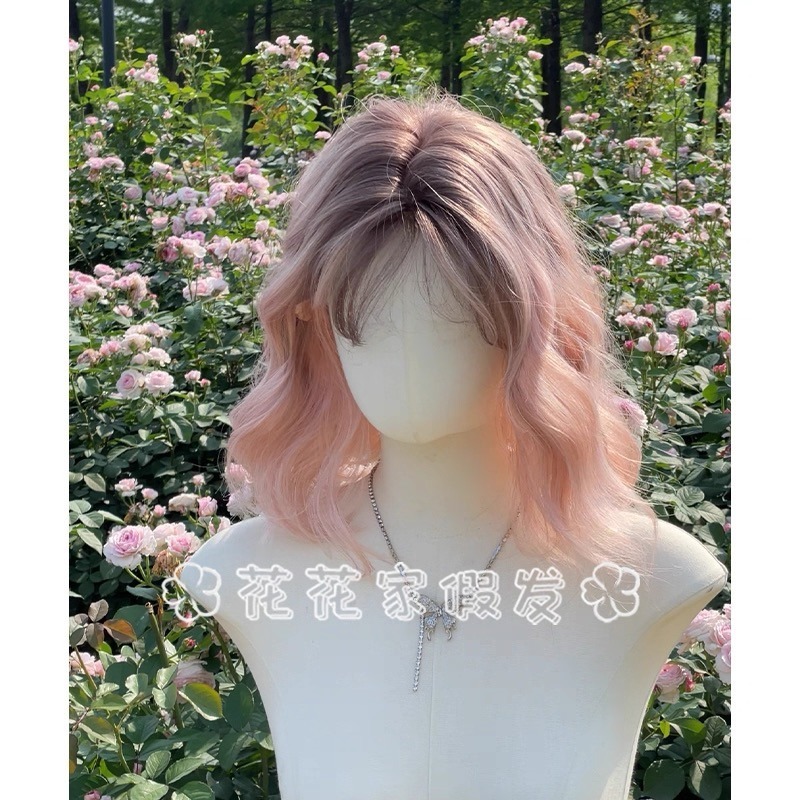 《欣冥》前額蕾絲 深棕漸變粉色 32cm