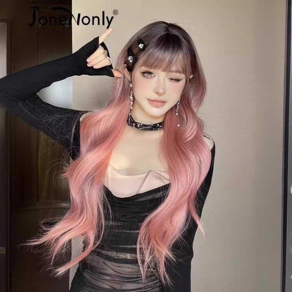 《嫣兒》齊瀏海 棕漸變粉 75cm+-