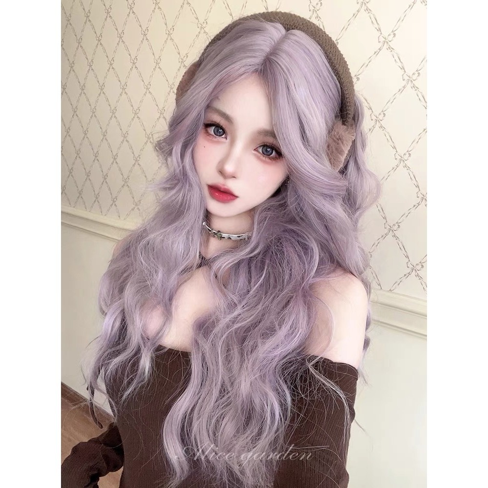 【現貨1】香芋紫色 薰衣草 粉紫色 灰紫色 黑紫色 葡萄紫 薄藤紫色系列假髮💜紫色假髮漸層假髮挑染假髮cos假髮直假髮-規格圖3
