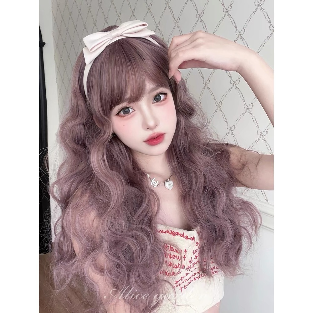 《特里娜》薄藤色羊毛捲 66cm+-