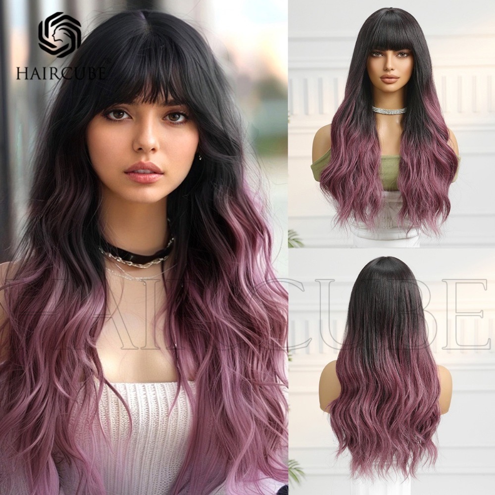 《莉莉歐》黑漸變霧霾紫大波浪 65cm