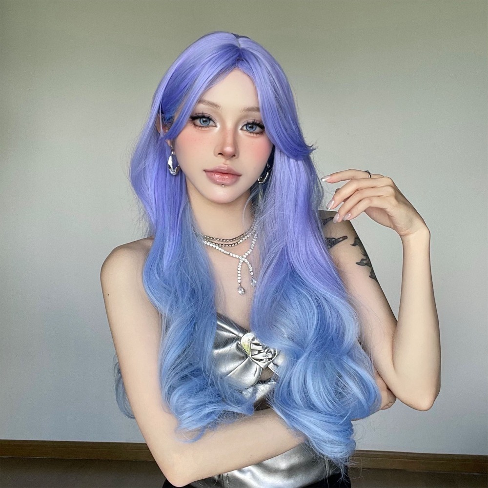 【現貨1】香芋紫色 薰衣草 粉紫色 灰紫色 黑紫色 葡萄紫 薄藤紫色系列假髮💜紫色假髮漸層假髮挑染假髮cos假髮直假髮-規格圖3