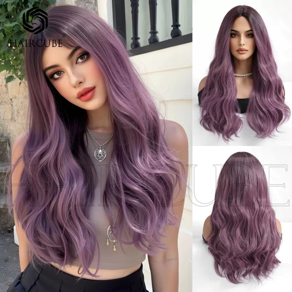 《曼瑤》中分水波紋 深紫色 60cm+-