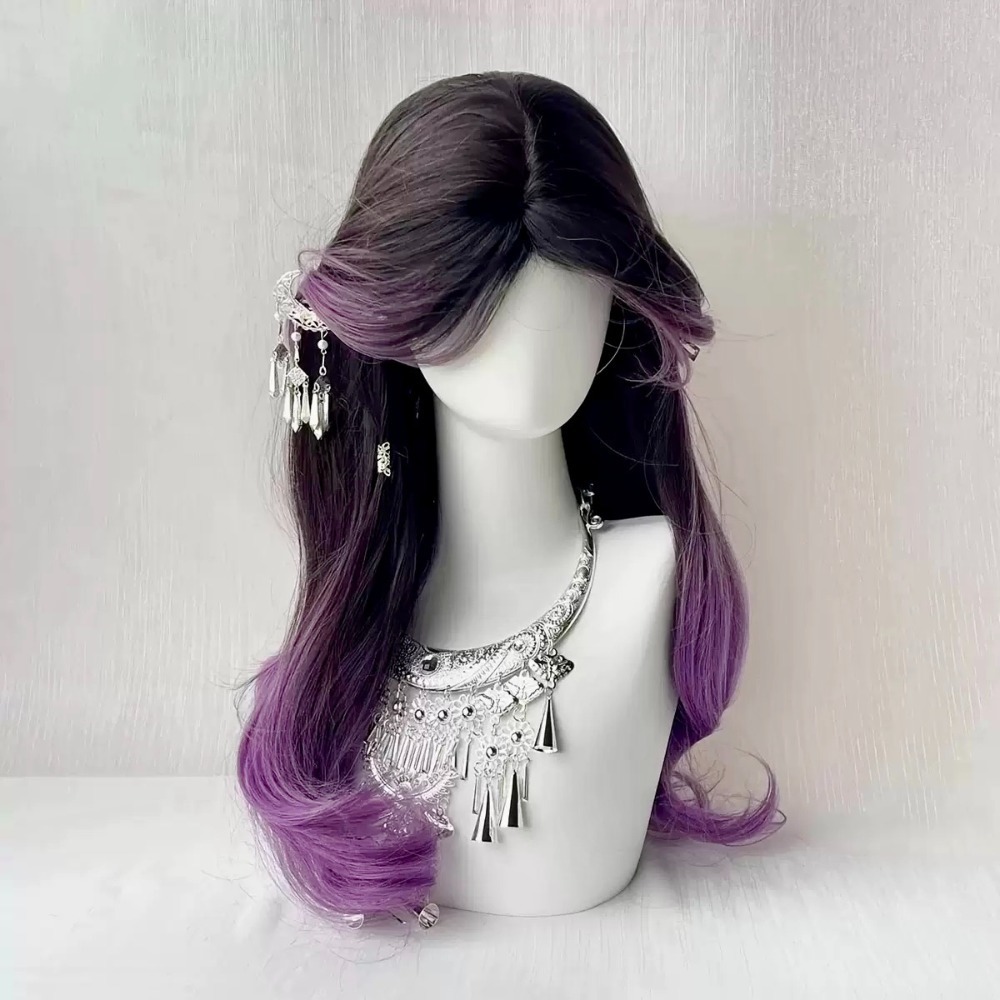 【現貨1】香芋紫色 薰衣草 粉紫色 灰紫色 黑紫色 葡萄紫 薄藤紫色系列假髮💜紫色假髮漸層假髮挑染假髮cos假髮直假髮-規格圖3