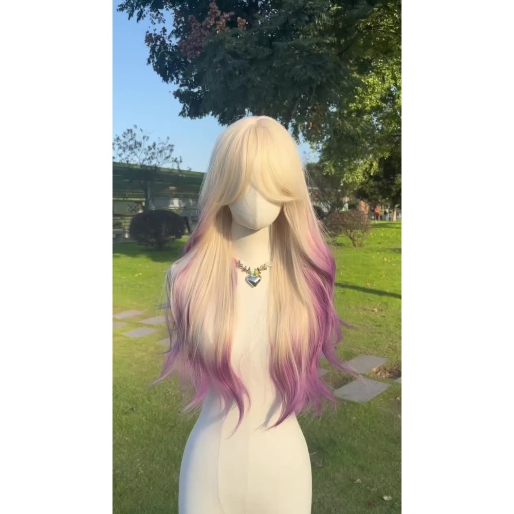 【現貨1】香芋紫色 薰衣草 粉紫色 灰紫色 黑紫色 葡萄紫 薄藤紫色系列假髮💜紫色假髮漸層假髮挑染假髮cos假髮直假髮-規格圖3