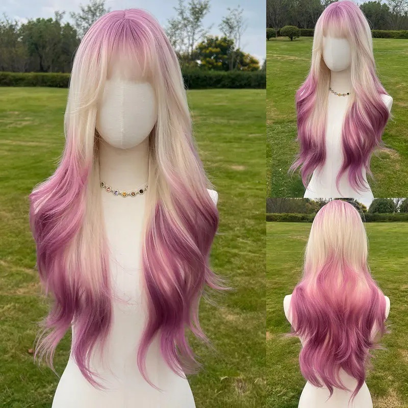 【現貨1】香芋紫色 薰衣草 粉紫色 灰紫色 黑紫色 葡萄紫 薄藤紫色系列假髮💜紫色假髮漸層假髮挑染假髮cos假髮直假髮-規格圖3