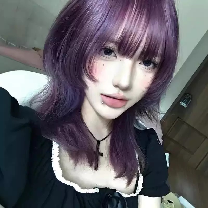 【現貨1】香芋紫色 薰衣草 粉紫色 灰紫色 黑紫色 葡萄紫 薄藤紫色系列假髮💜紫色假髮漸層假髮挑染假髮cos假髮直假髮-規格圖3